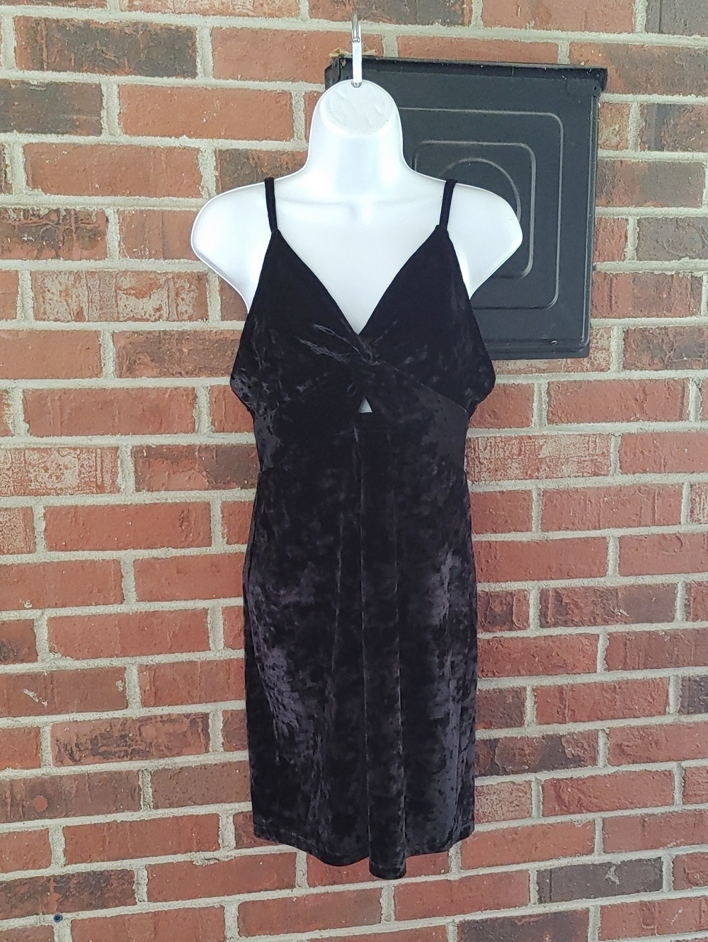 Free People Come Together Black Velvet Norycon Slip Dress Size M (1229)